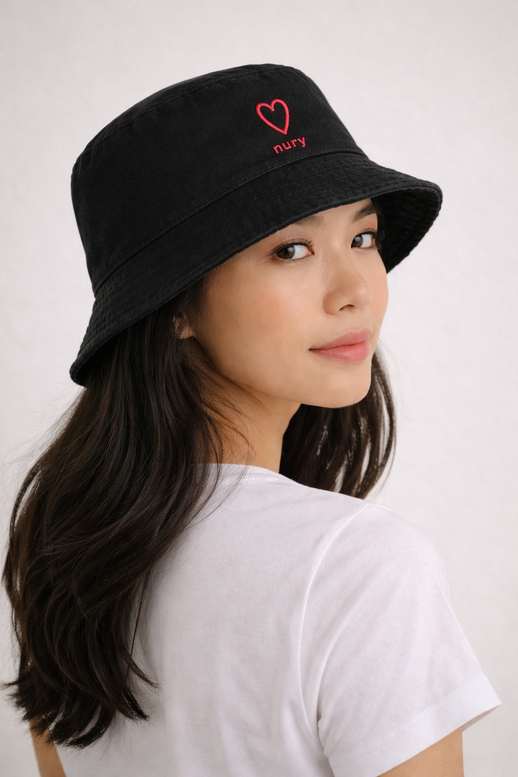 Black bucket hat product