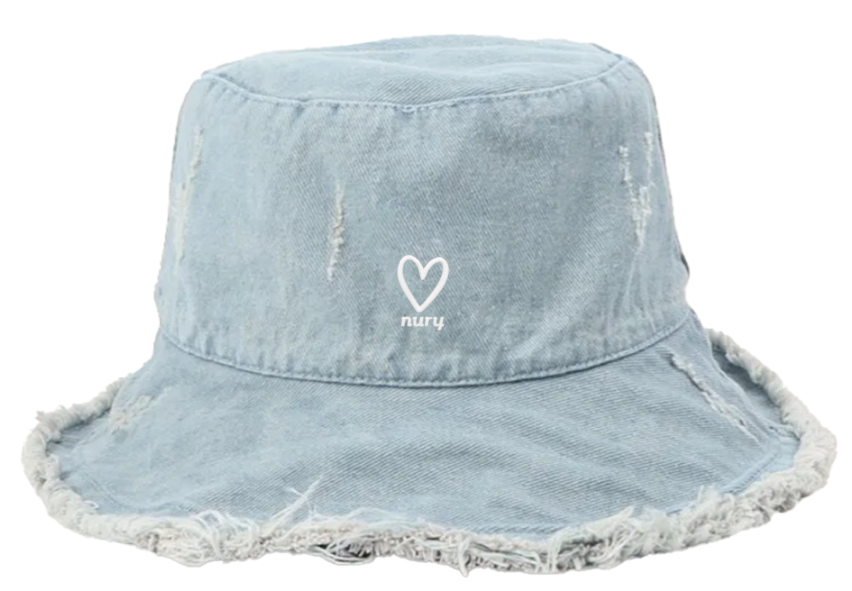 Denim Heart Bucket hat