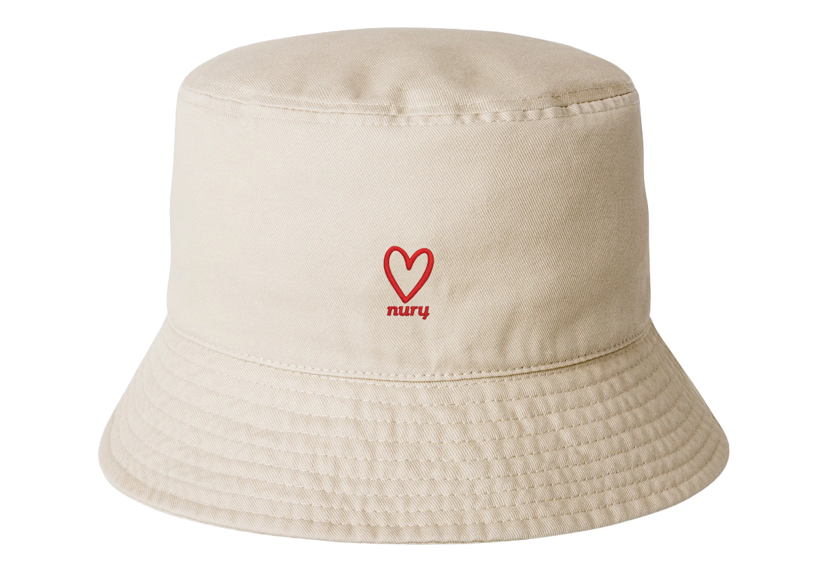 Cream Heart Bucket hat