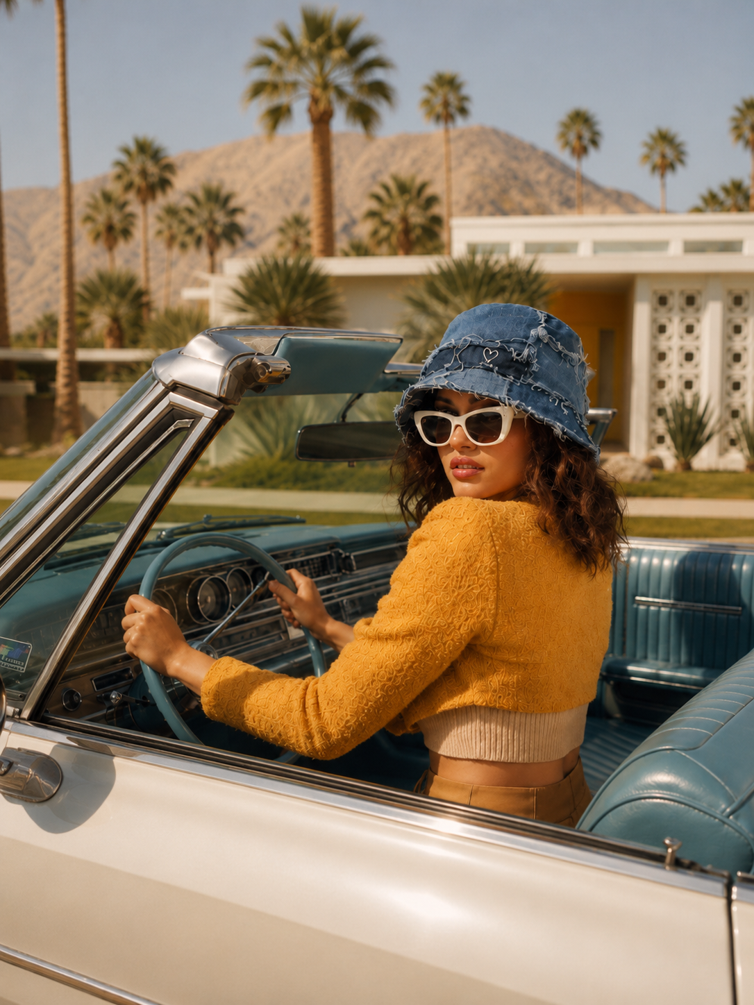 Denim bucket hat