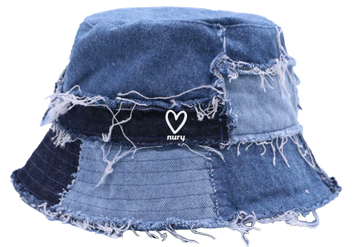 Denim Heart Bucket hat